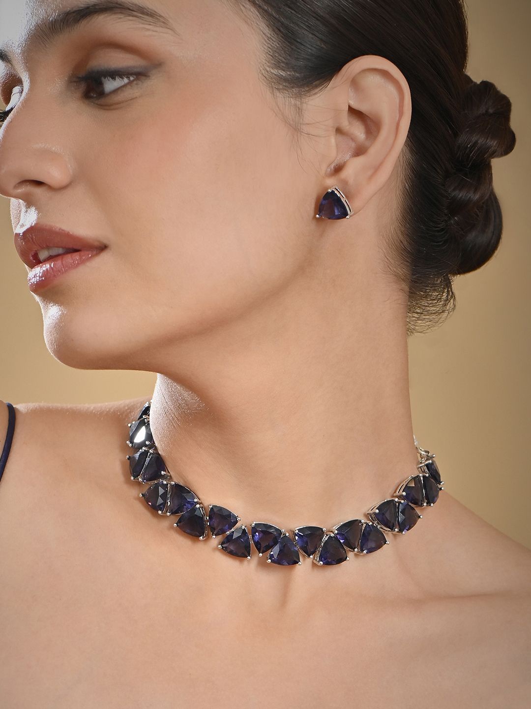 

Fida Silver-Plated Stone-Studded Jewellery Set