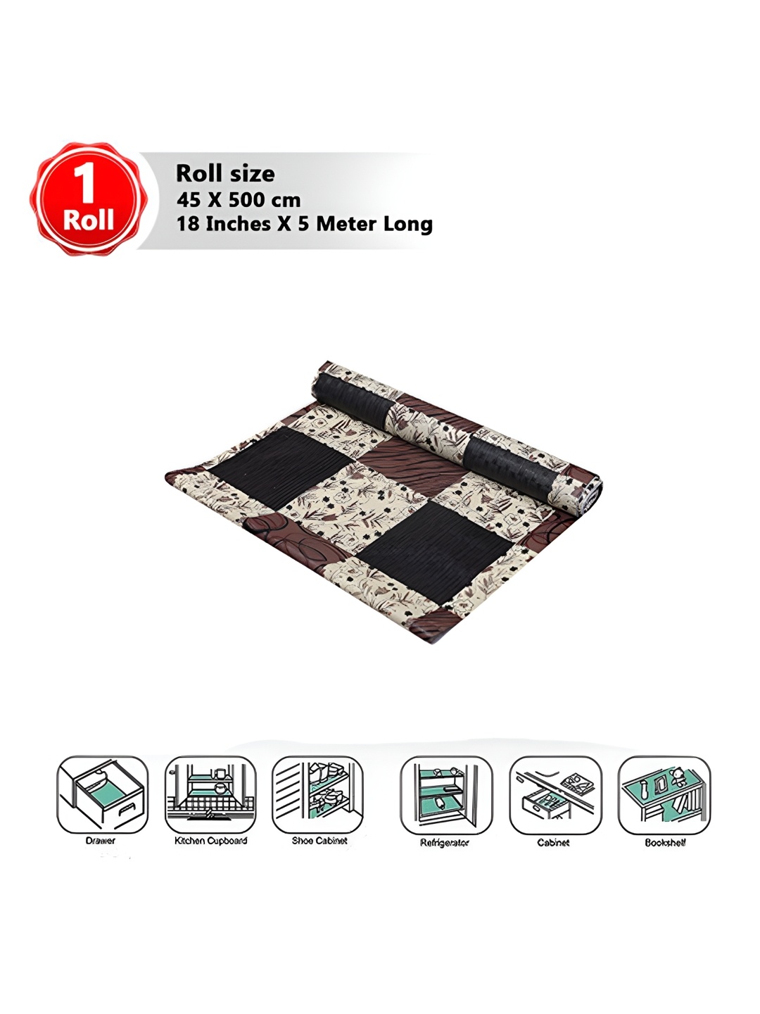 

Dakshya Industries Brown Printed Water Resistant Shelf Liner Organisers