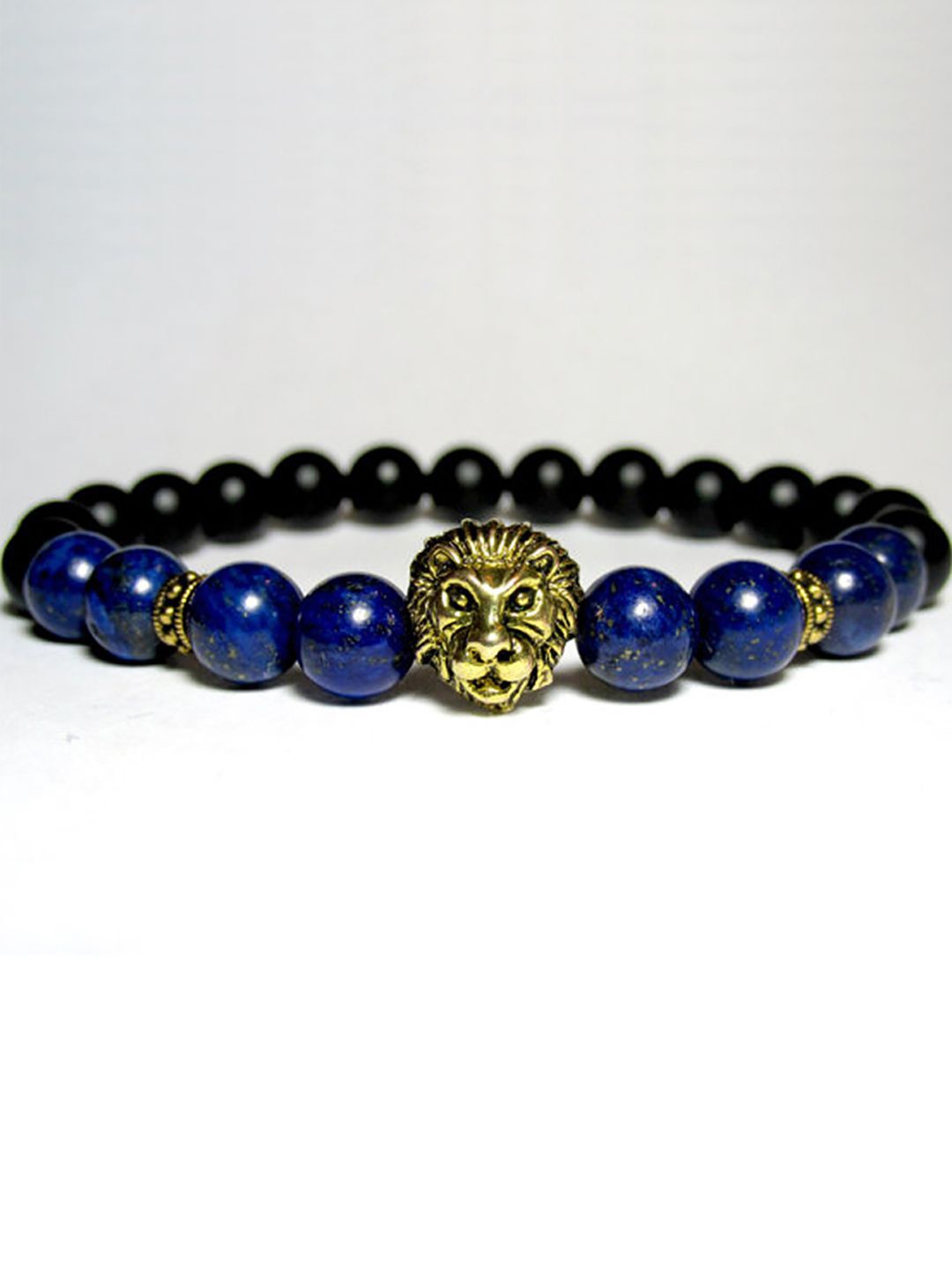 

Young & Forever Onyx Elasticated Bracelet, Gold