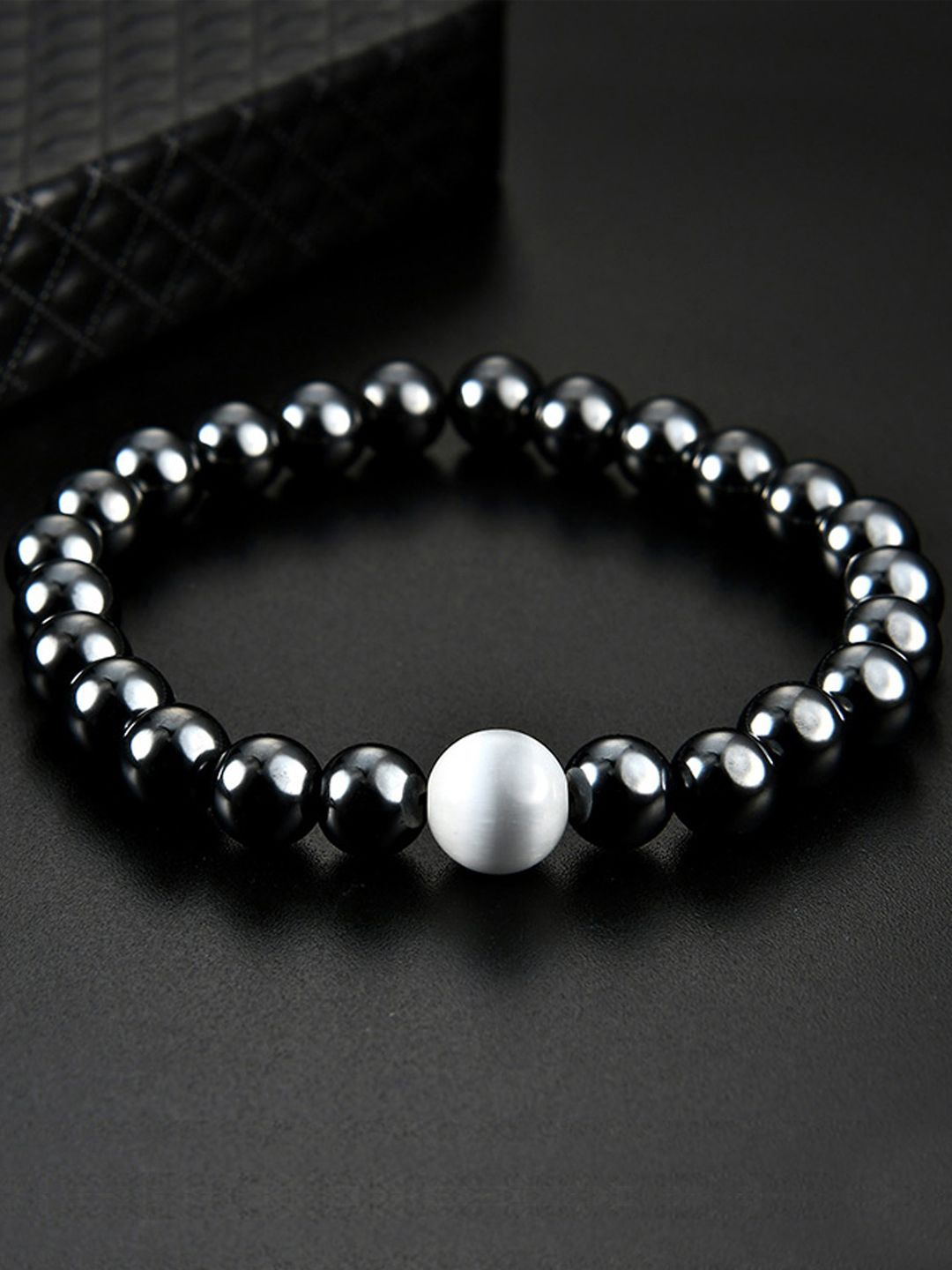 

Young & Forever Opal Elasticated Bracelet, Black