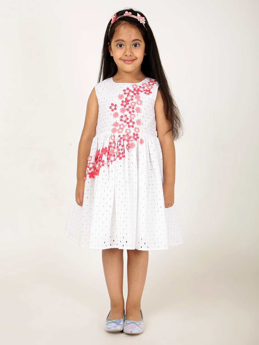 

A Little Fable Floral Fit & Flare Dress, White