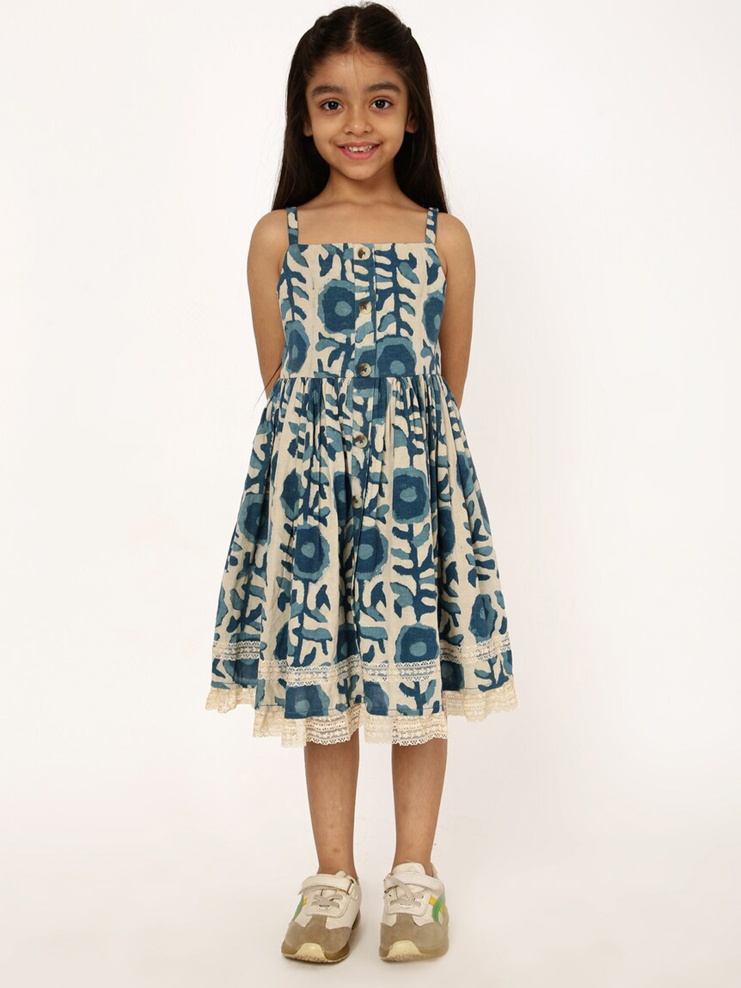 

A Little Fable Floral Print Fit & Flare Dress, Blue