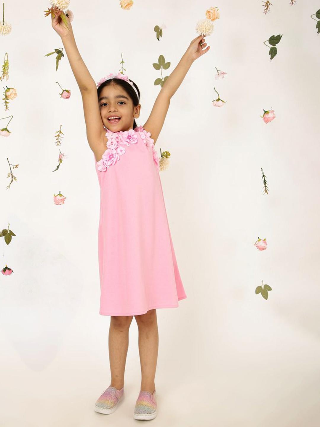 

A Little Fable Floral A-Line Dress, Pink