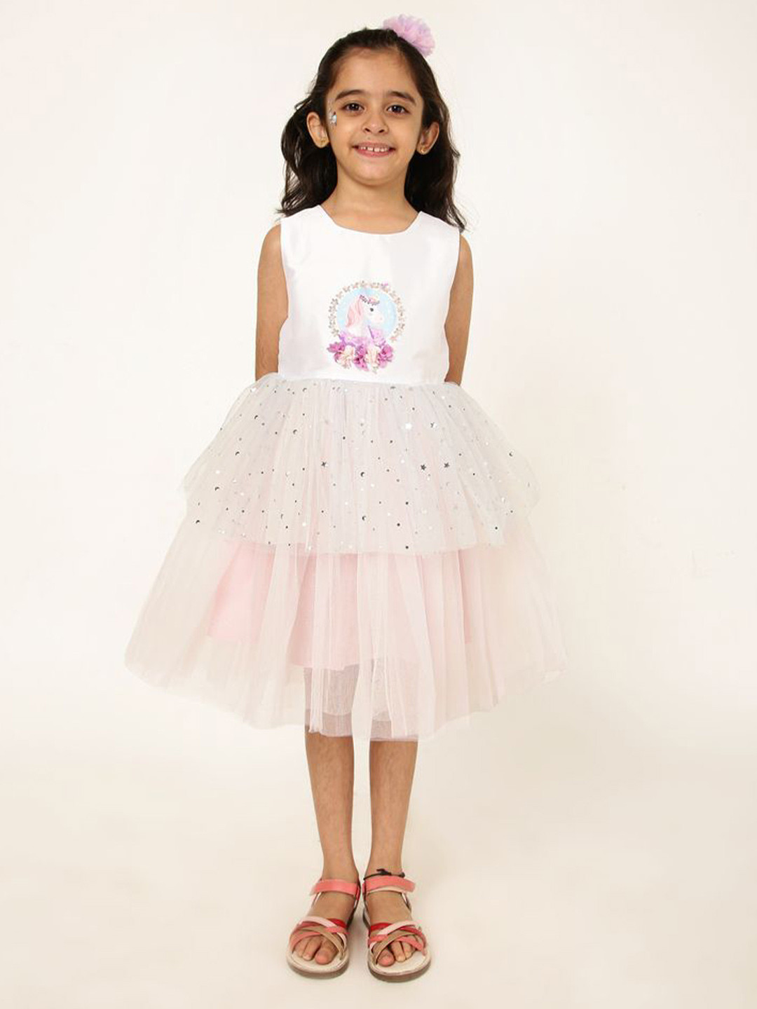 

A Little Fable Embellished Fit & Flare Midi Dress, Pink