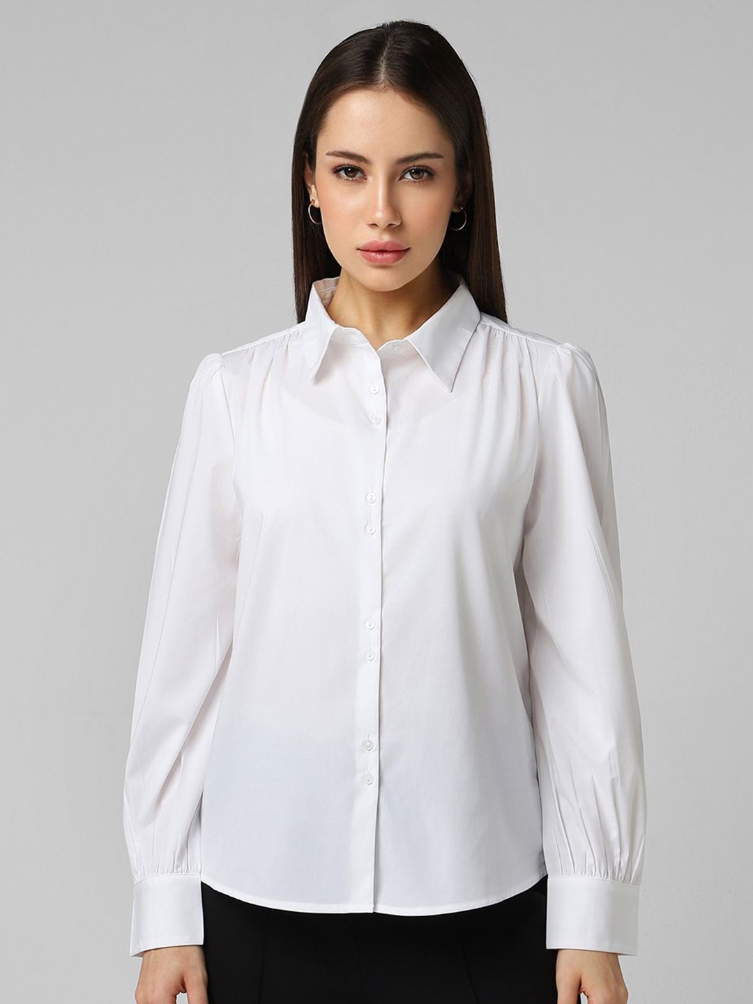 

Van Heusen Woman Spread Collar Solid Formal Shirt, White