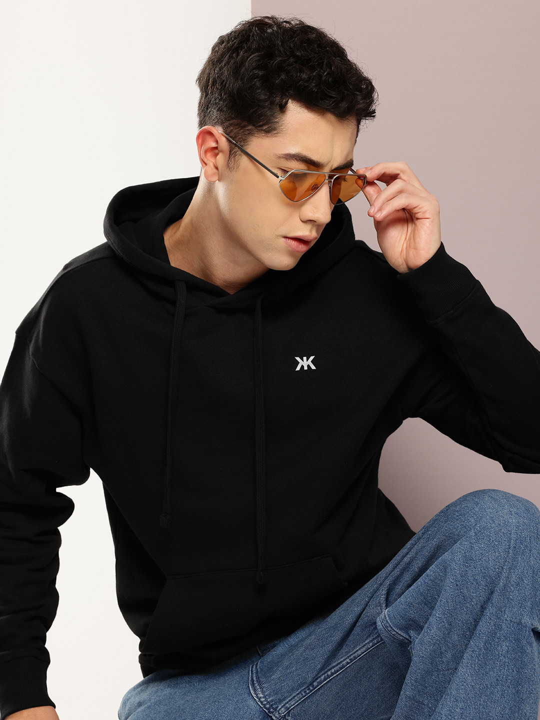 

Kook N Keech Men Pure Cotton Hooded Sweatshirt, Black