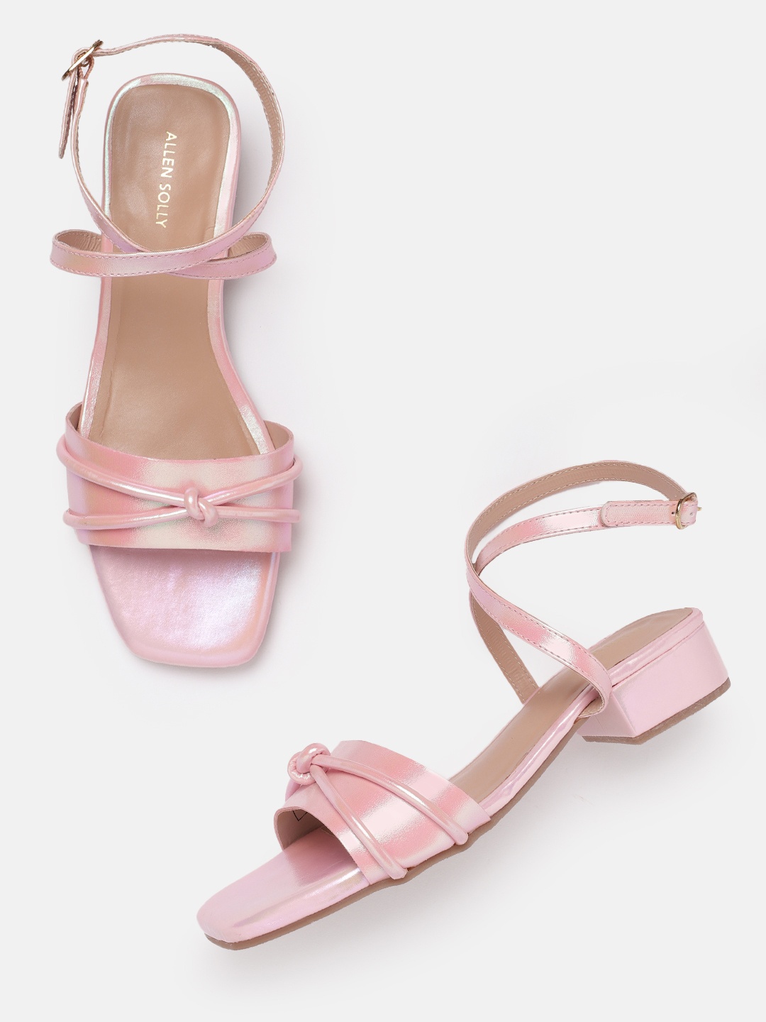 

Allen Solly Open Toe Block Heels, Pink