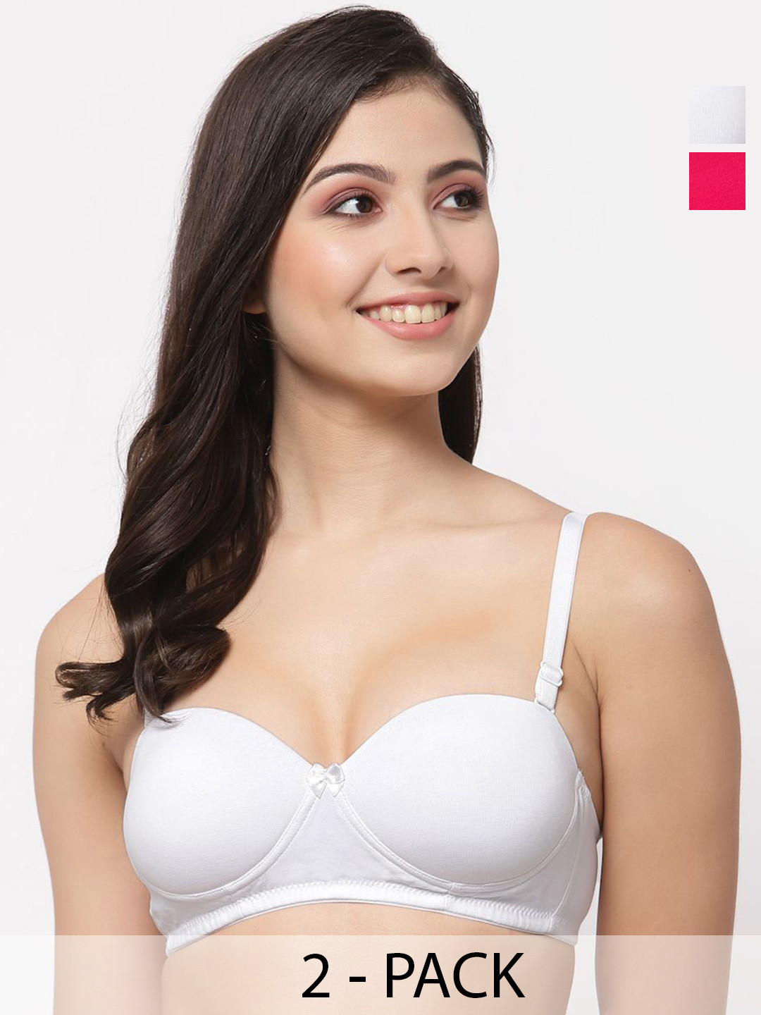 

College Girl Pack of 2 Medium Coverage Lightly Padded T-shirt Bra-All Day Comfort, Pink