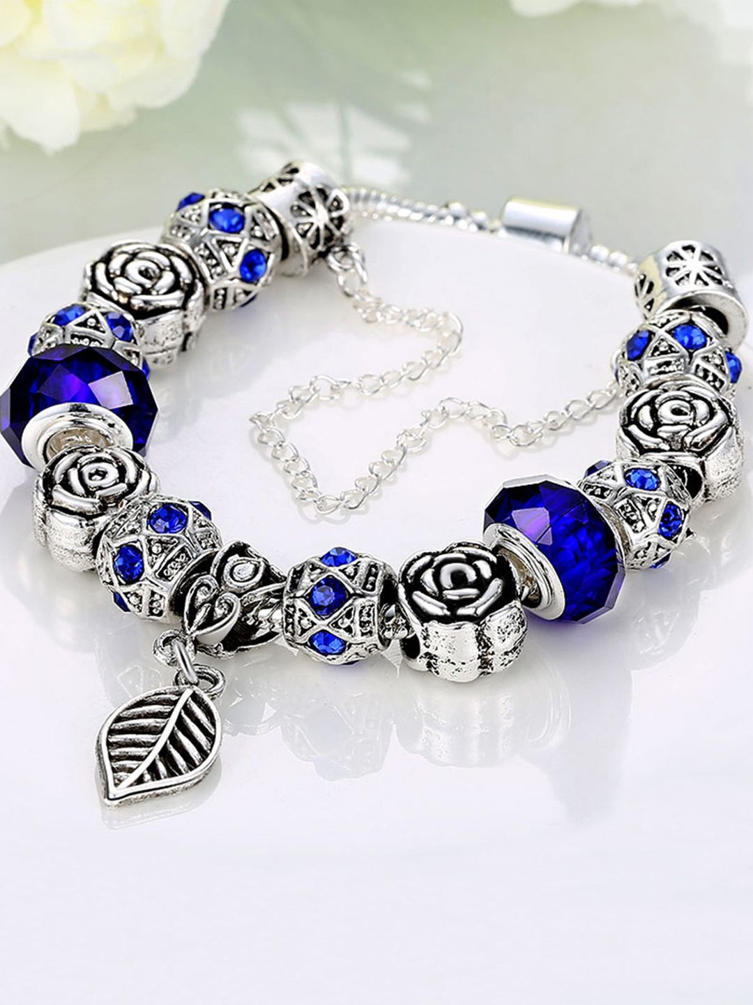 

Young & Forever Women Brass Enamelled Brass-Plated Charm Bracelet, Blue