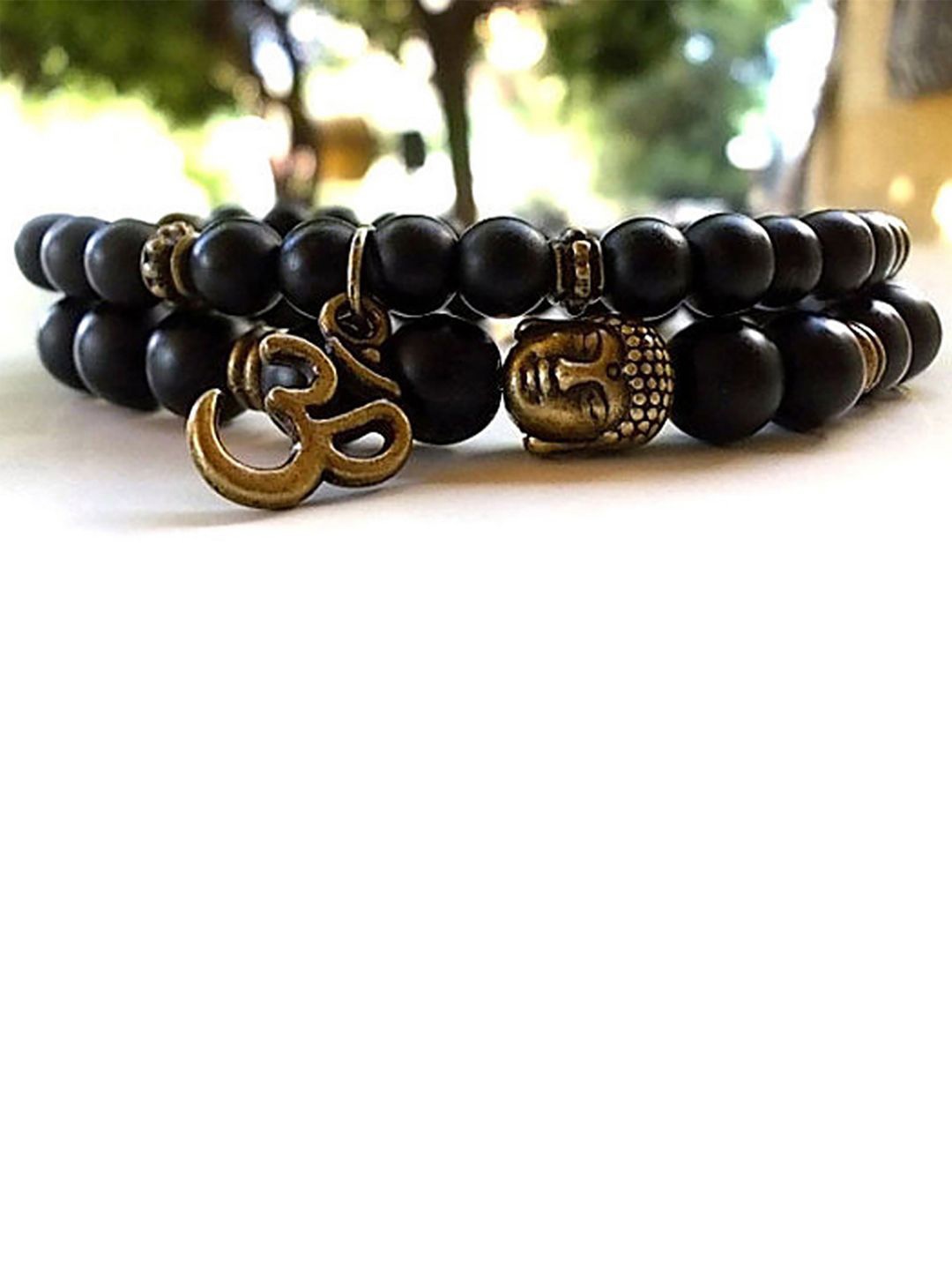 

Young & Forever Unisex Onyx Handcrafted Bracelet, Black