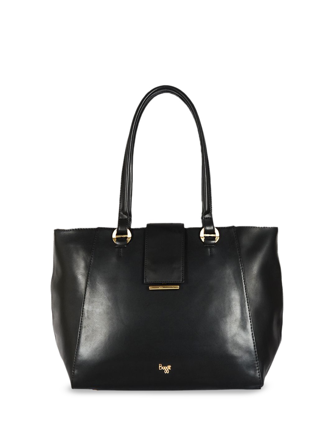 

Baggit PU Solid Structured Shoulder Bag, Black