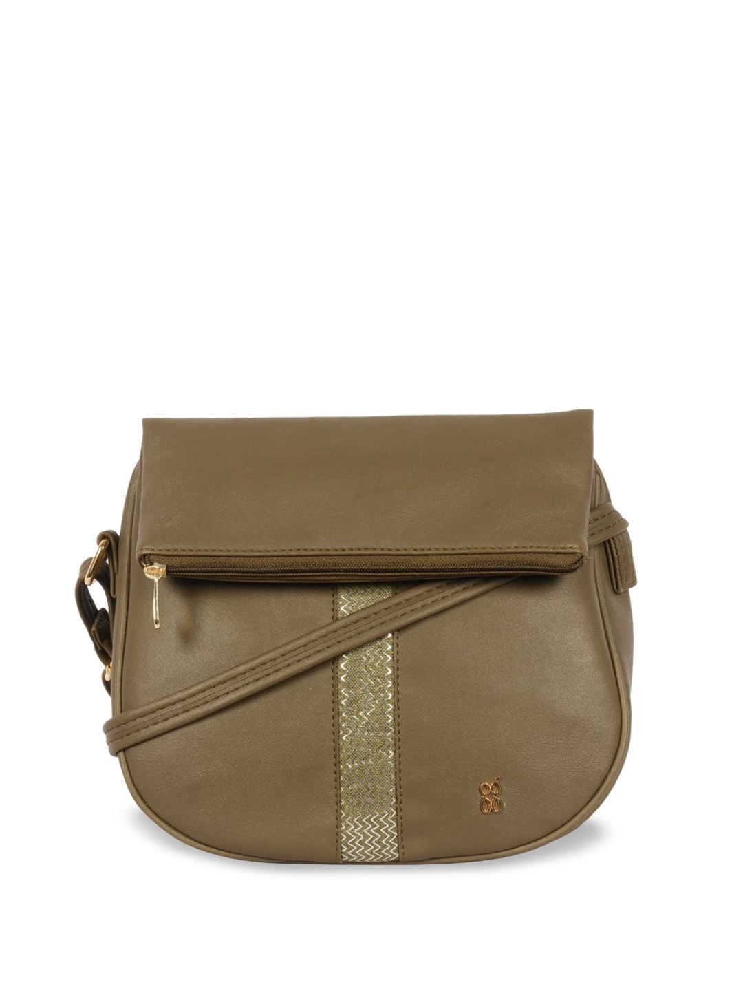 

Baggit Solid Button Closure Sling Bag, Green