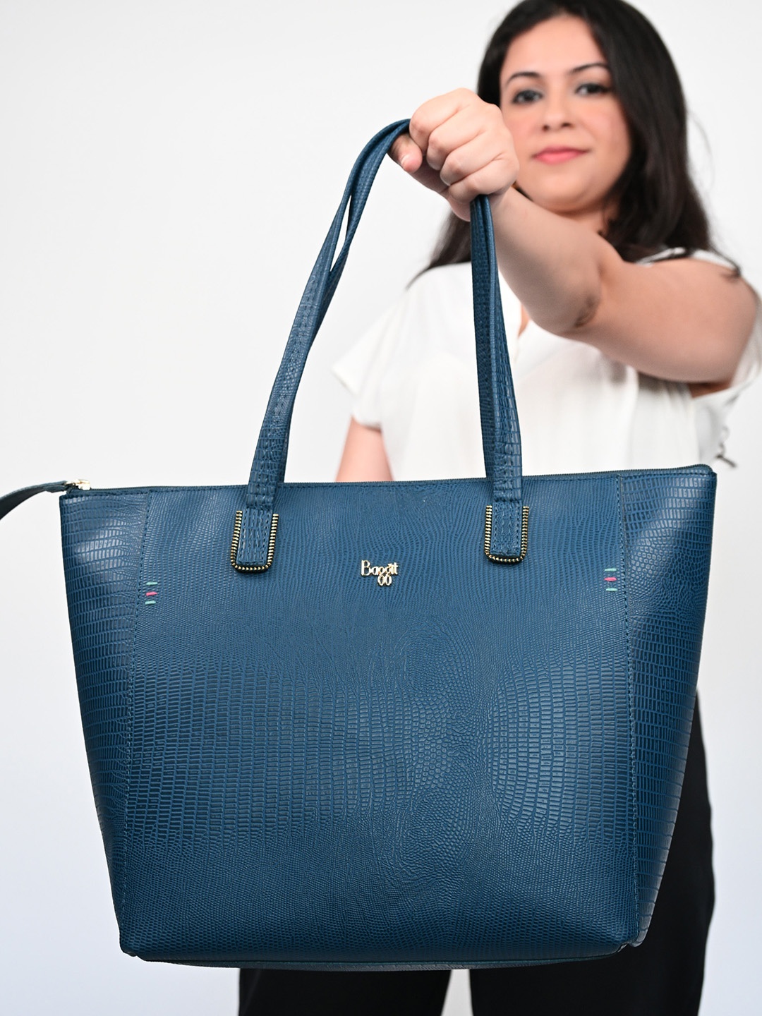 

Baggit Women PU Structured Shoulder Bag, Teal