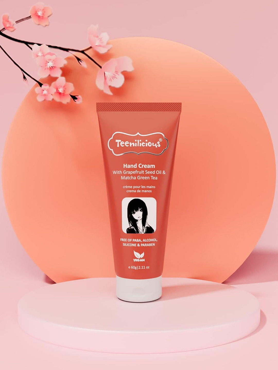 

Teenilicious Hand Cream For Dry Hands With Grapefruit Seed Oil & Matcha Green Tea - 60gm, Red