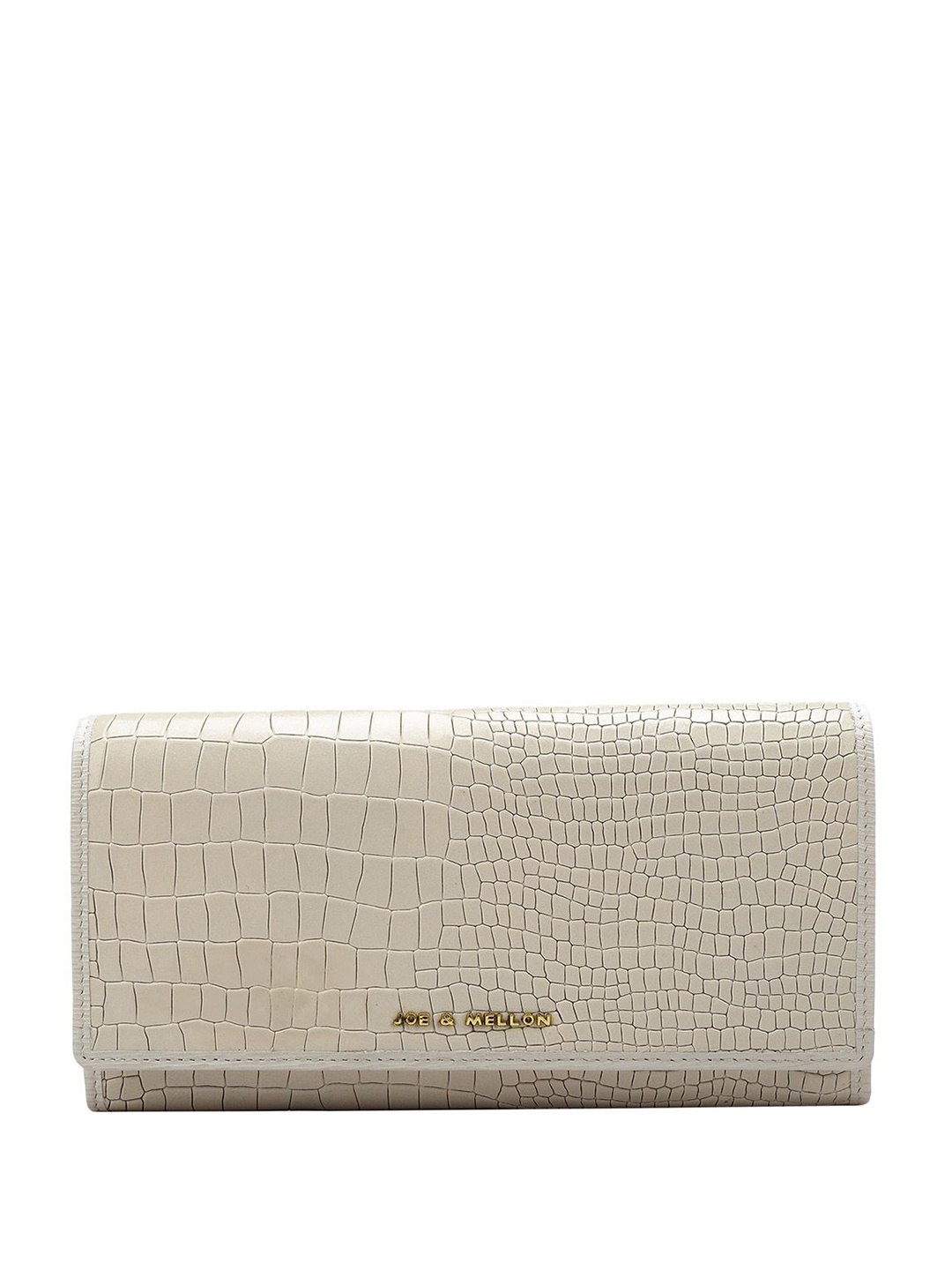 

Joe & Mellon Women Abstract Textured Leather Two Fold Wallet, White