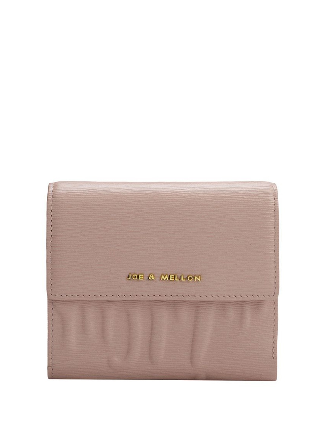 

Joe & Mellon Women Textured Leather Three Fold Wallet, Pink