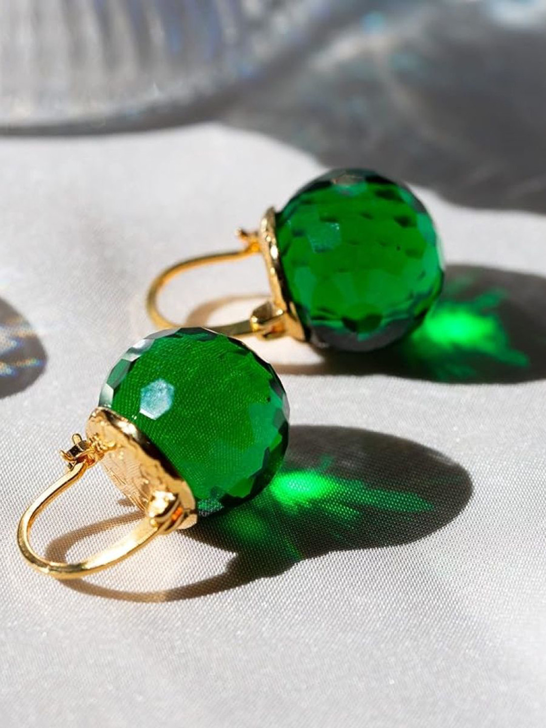 

EL REGALO Contemporary Drop Earrings, Green