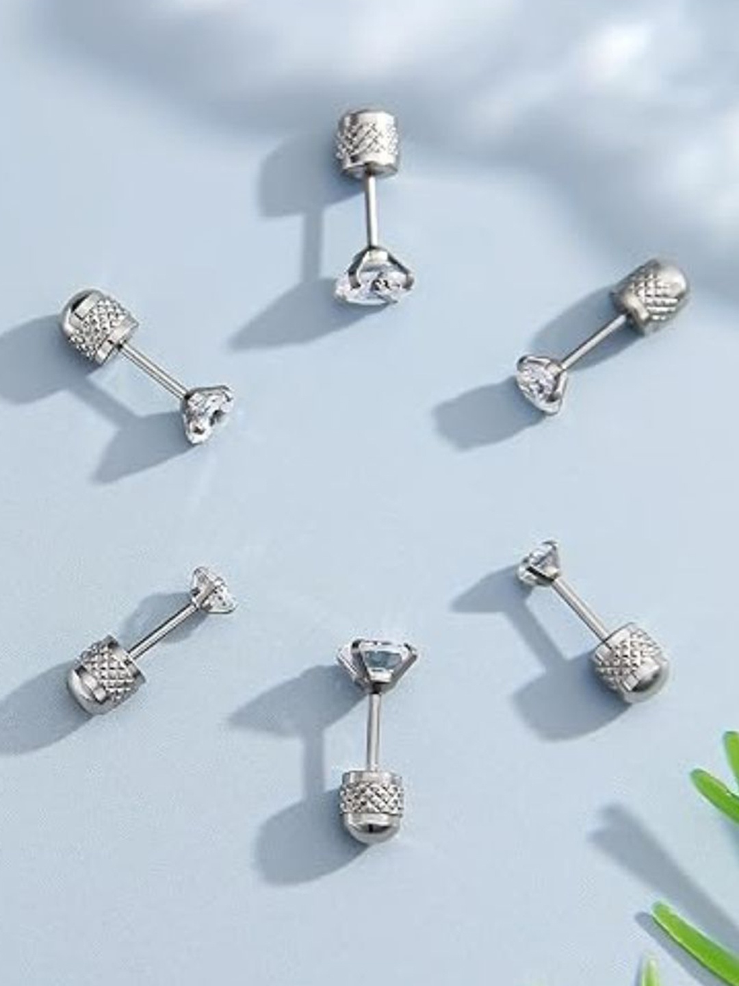 

EL REGALO Set Of 5 Contemporary Ear Cuff Earrings, Silver