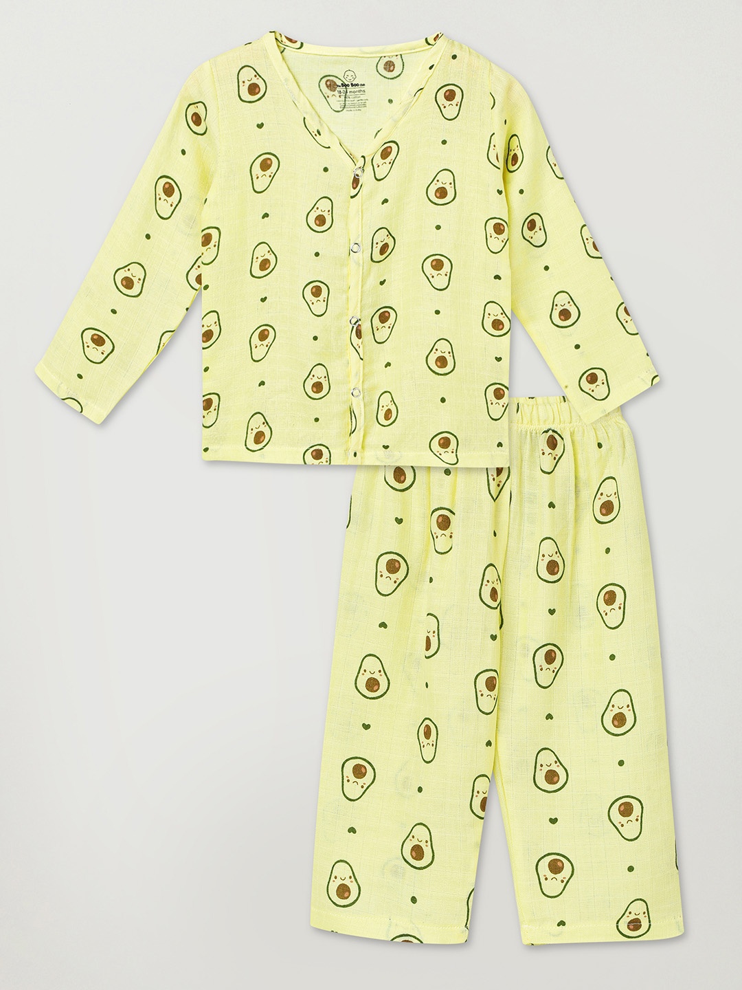 

The Boo Boo Club Kids Conversational Printed Pure Cotton Shirt With Pyjamas, Green