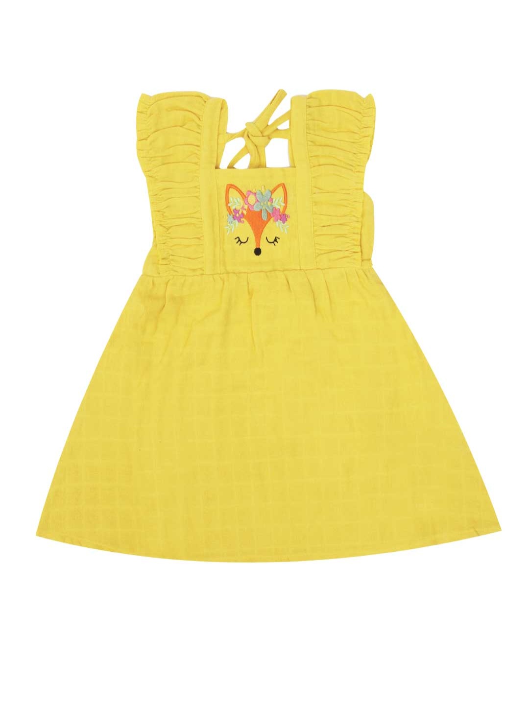

A Toddler Thing Girls Organic Cotton Fit & Flare Embroidered Dress, Yellow