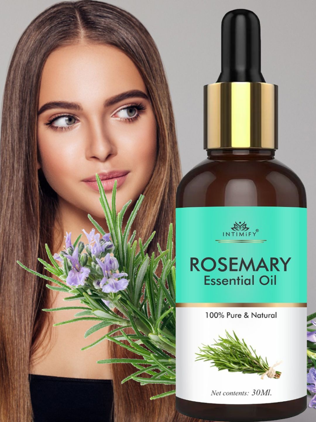 

INTIMIFY Rosemary Essential Oil For Hair & Skin -30ml, Transparent