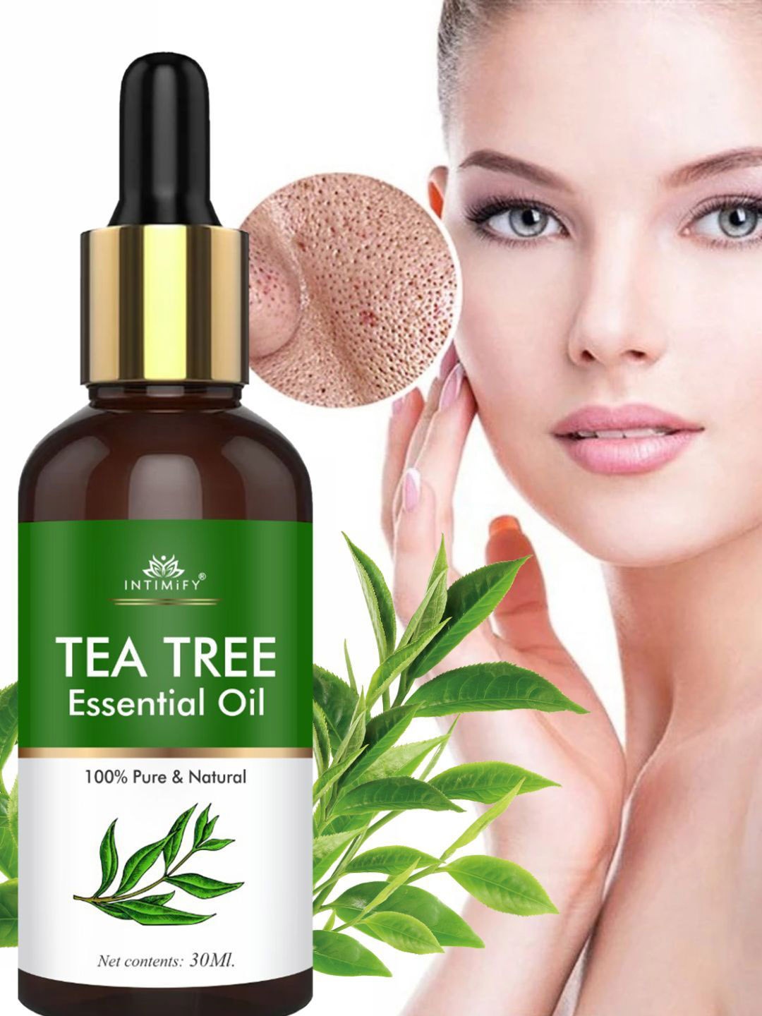 

INTIMIFY Tea Tree Oil For Aromatherapy & Dandruff Free Hair Massage Oils- 30ml, Transparent