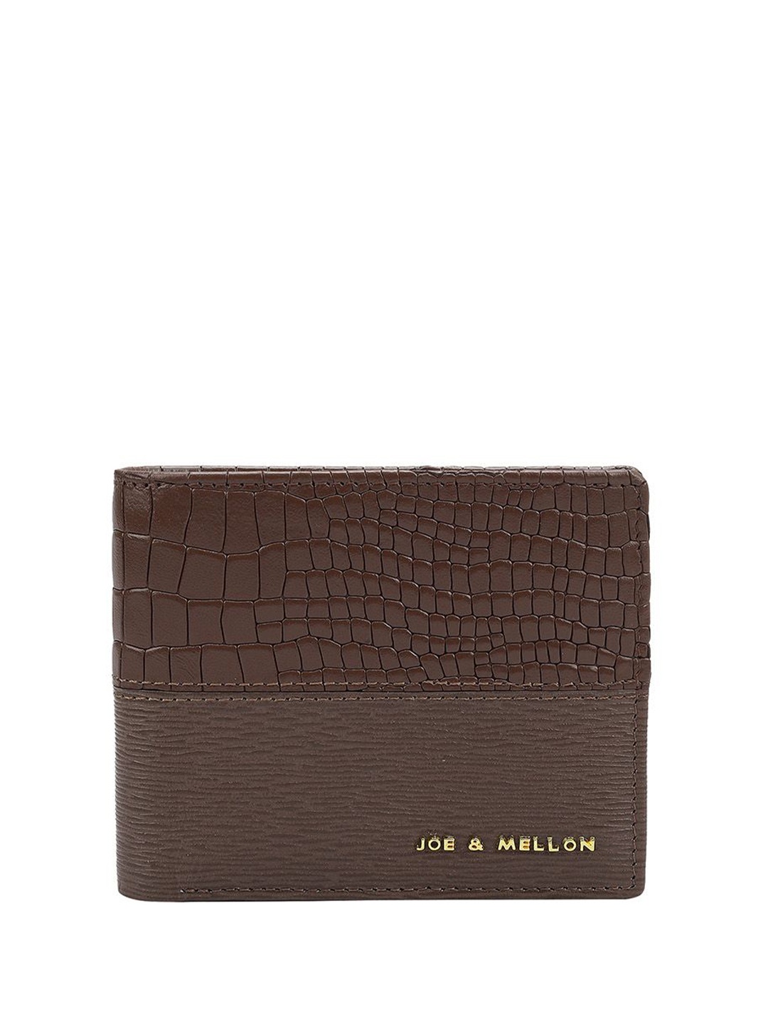 

Joe & Mellon Men Textured Leather Two Fold Wallet, Brown