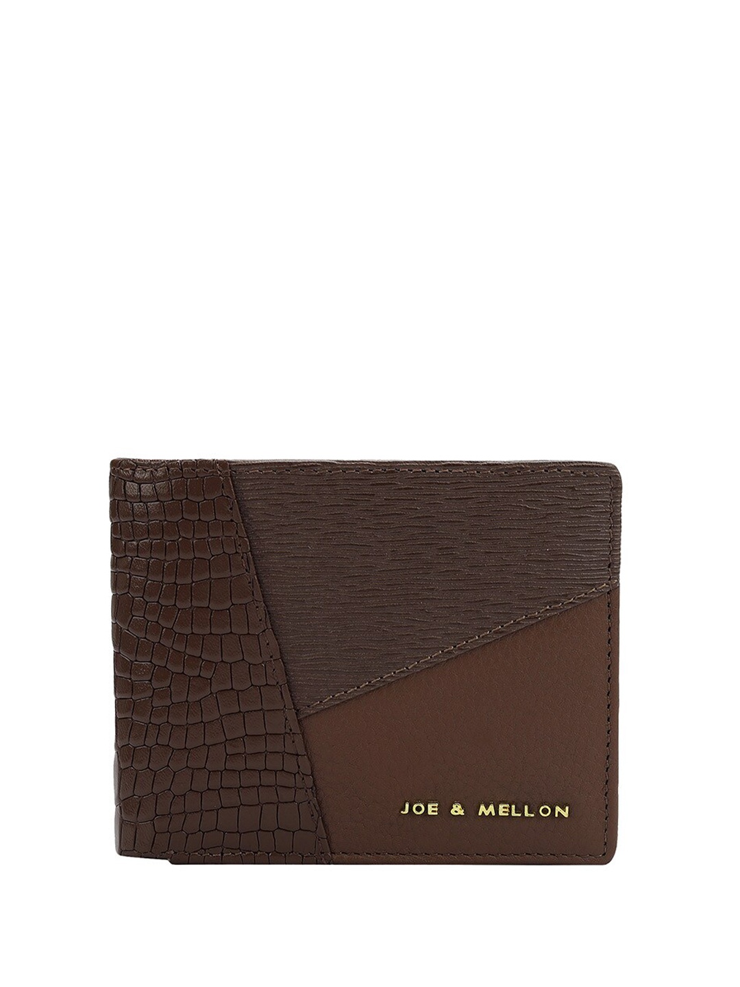 

Joe & Mellon Men Textured Leather Two Fold Wallet, Brown