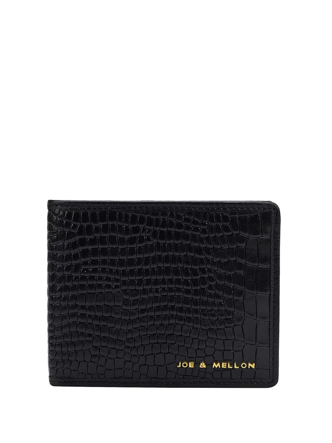 

Joe & Mellon Men Leather Two Fold Wallet, Black