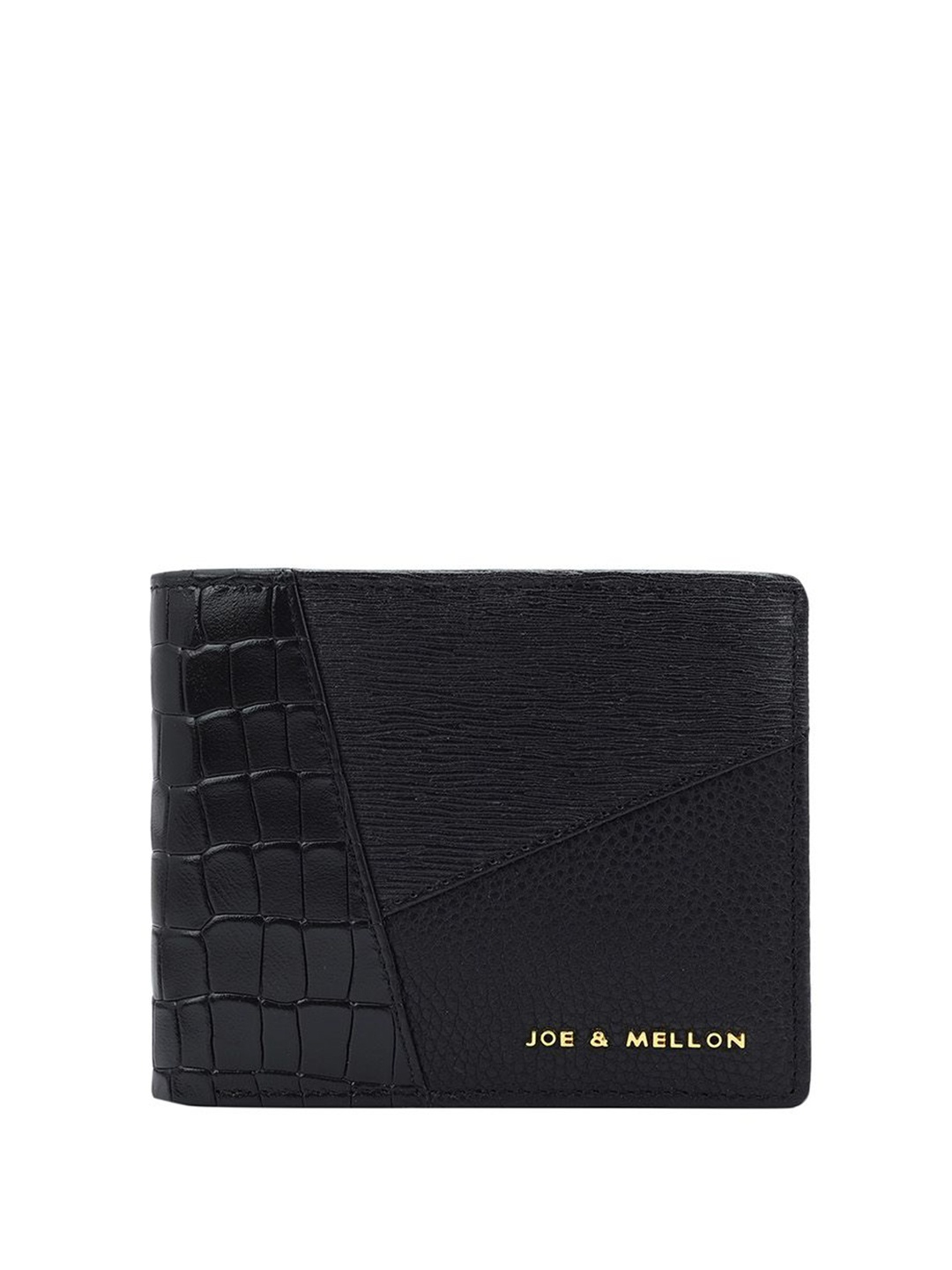 

Joe & Mellon Men Leather Two Fold Wallet, Black
