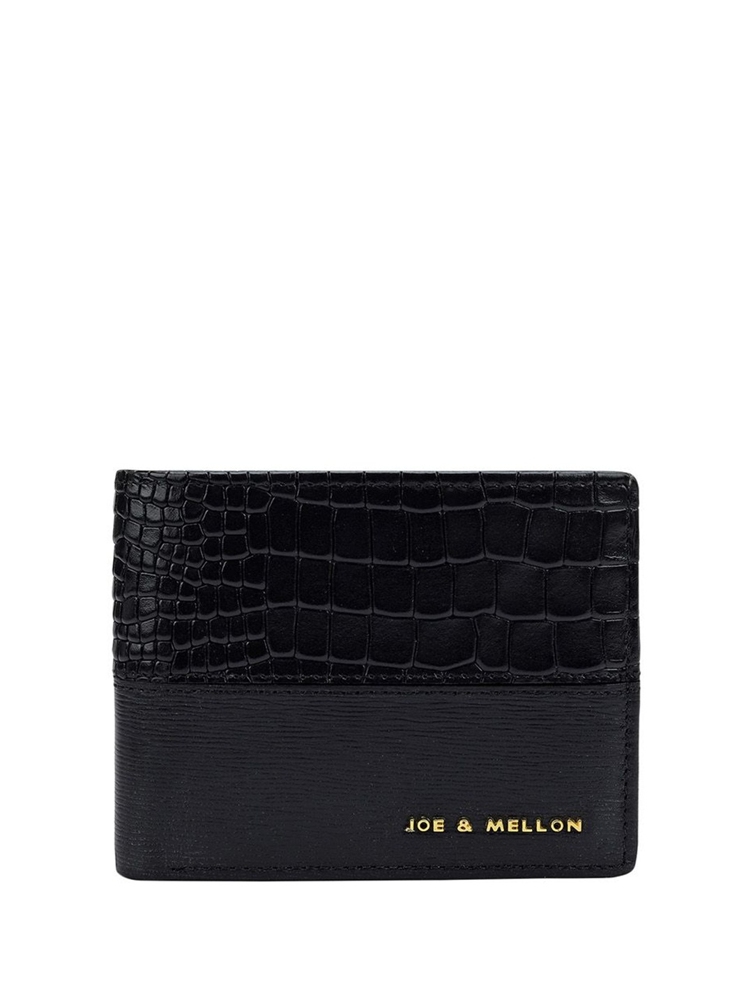 

Joe & Mellon Men Textured Leather Two Fold Wallet, Black