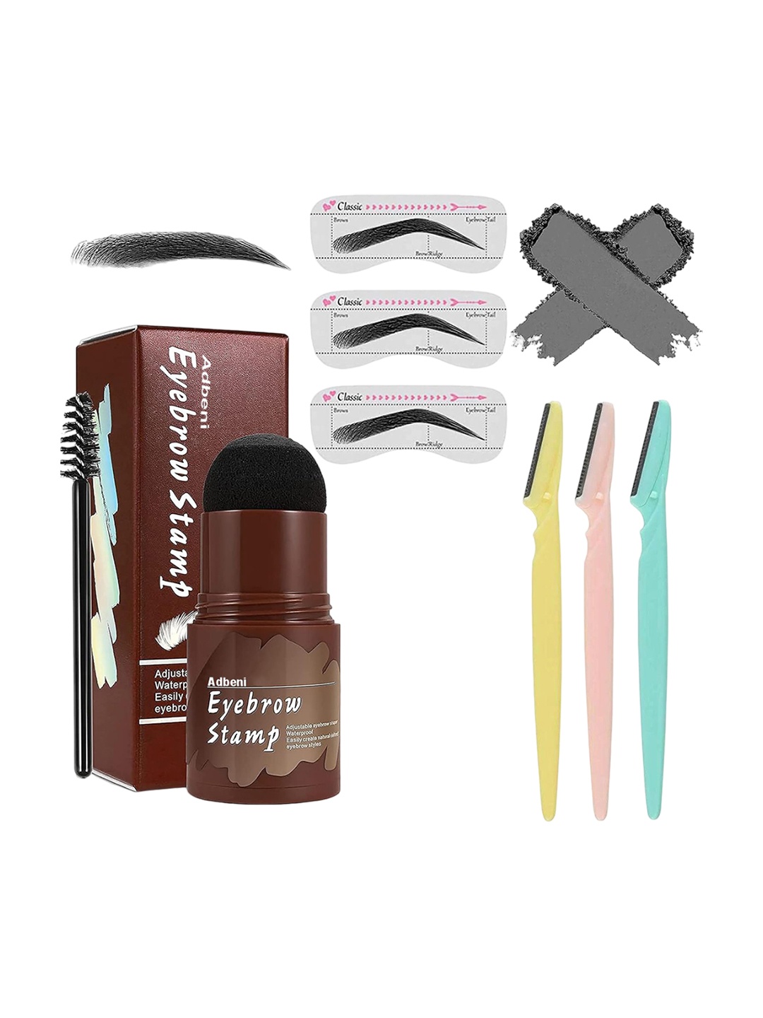 

Adbeni Eyebrow Stamp Powder - 24g - Black With Twinkle Eyebrow Razor