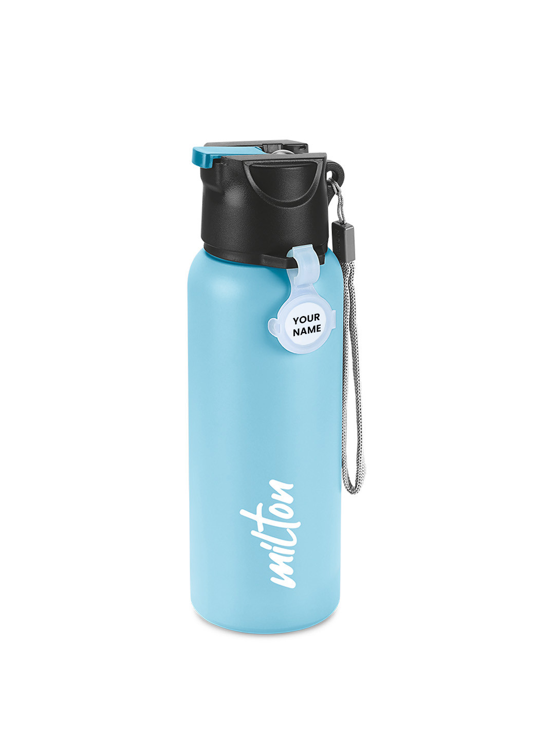 

Milton Blue Sipstar 600 Stainless Steel Water Bottle with Straw Lid Leak Proof Sipper 560ml