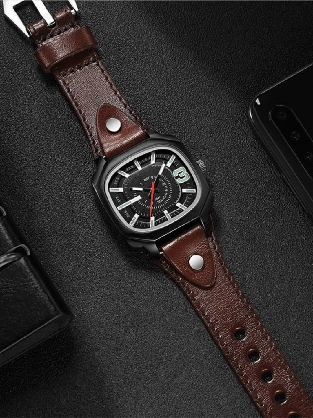 

WATCHSTAR Men Dial & Leather Bracelet Style Straps Analogue Watch VINTAGE BROWN