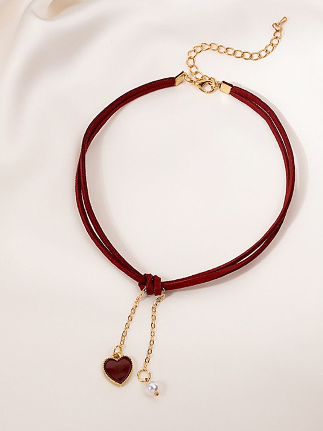 

EL REGALO Stainless Steel Necklace, Maroon