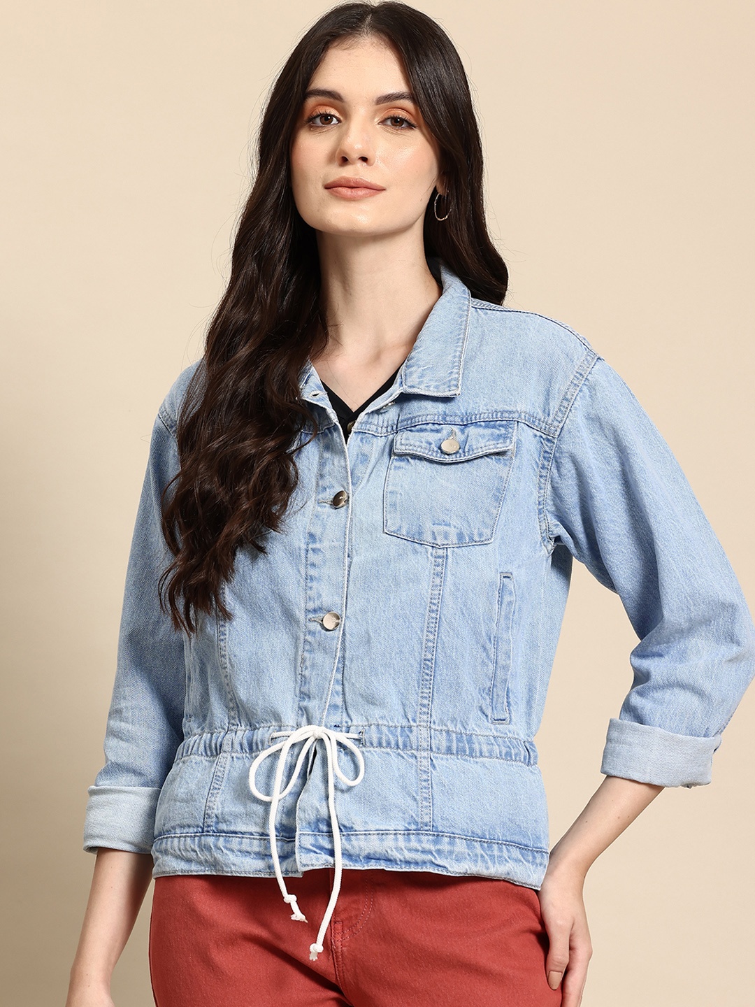 

Mast & Harbour Pure Cotton Denim Jacket, Blue
