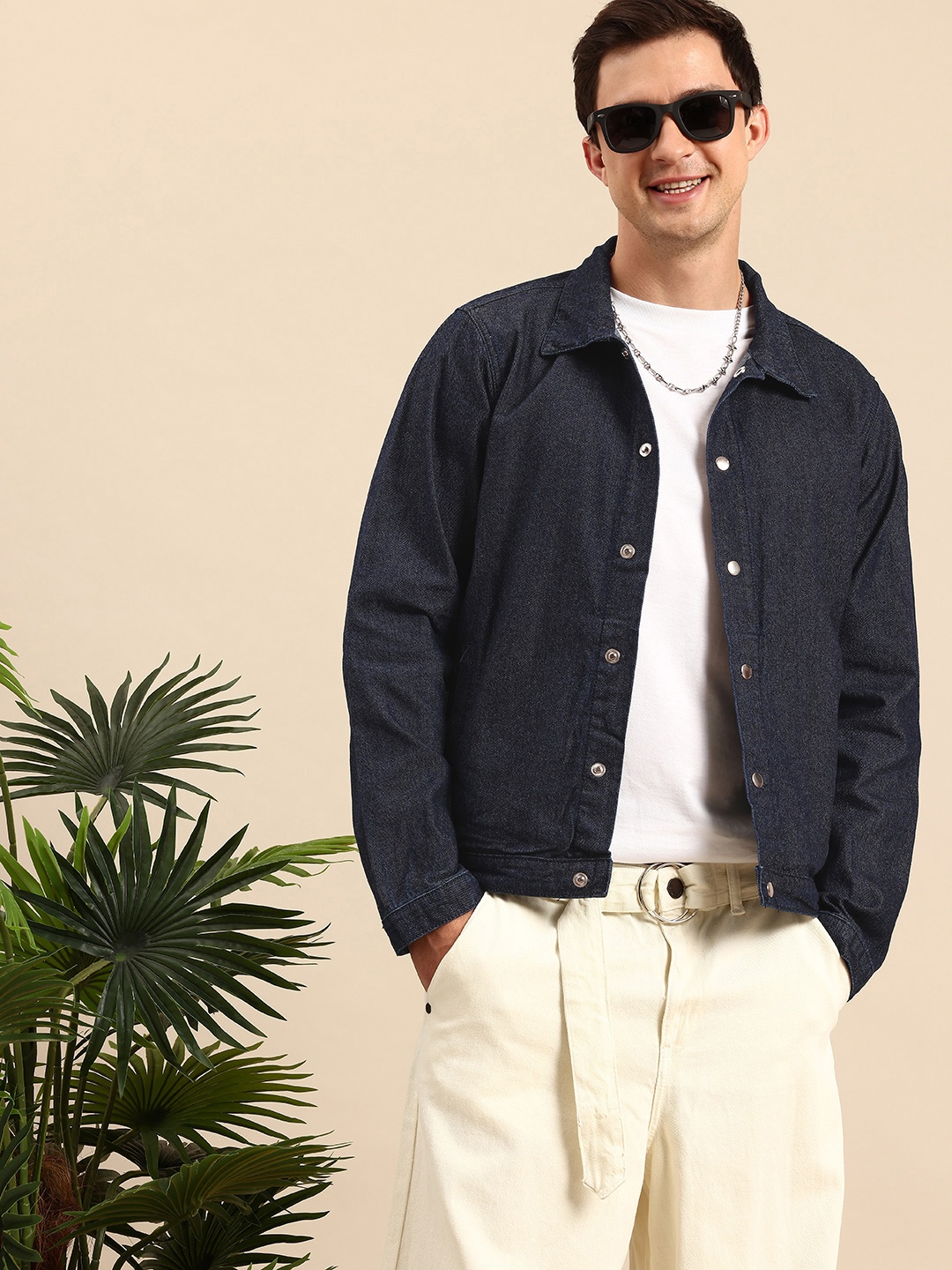 

Mast & Harbour Pure Cotton Denim Jacket, Blue