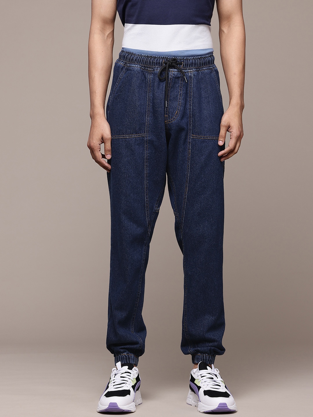 

The Roadster Lifestyle Co. Men Baggy Joggers, Navy blue