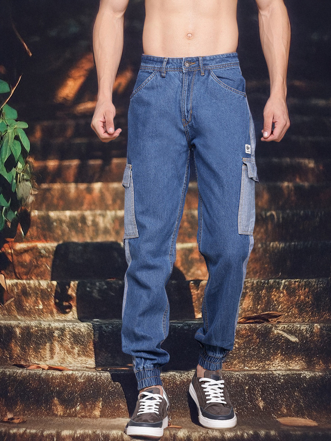 

The Roadster Lifestyle Co. Men Baggy Stretchable Joggers, Blue