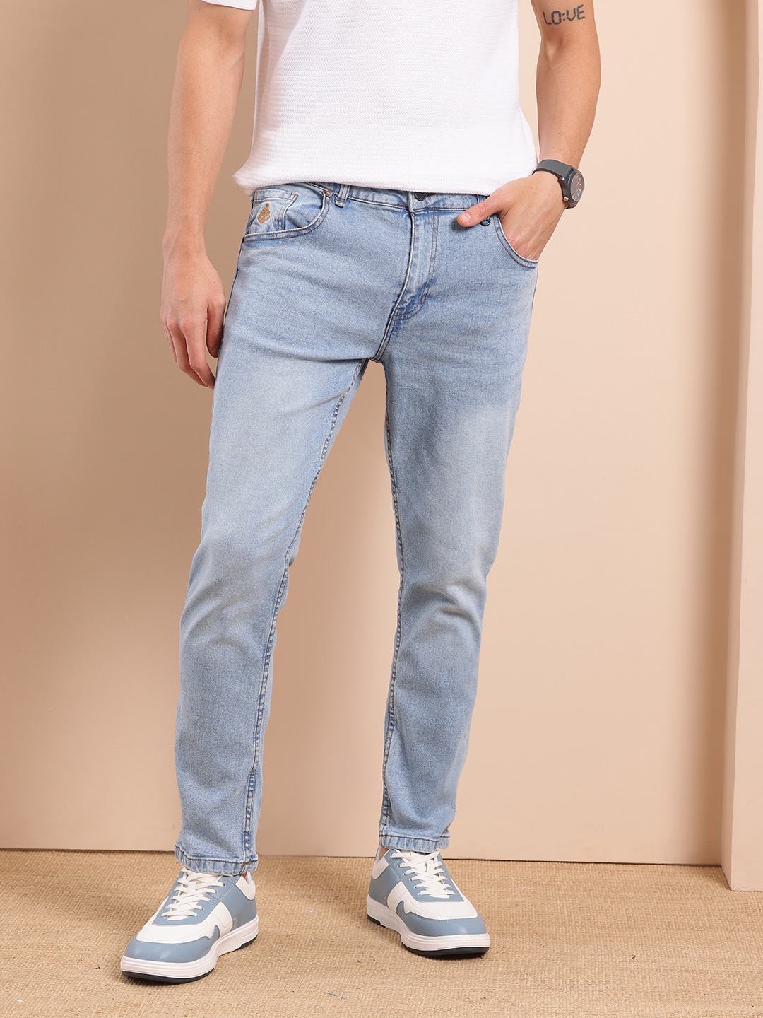 

Mast & Harbour Men Regular Fit Mid-Rise Jeans, Blue
