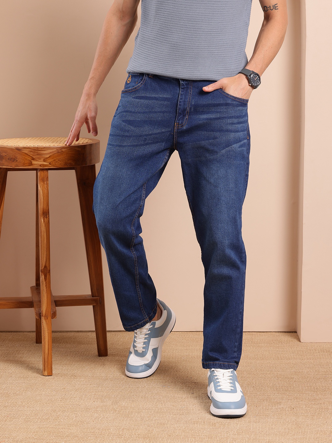 

Mast & Harbour Men Relaxed Fit Jeans, Navy blue