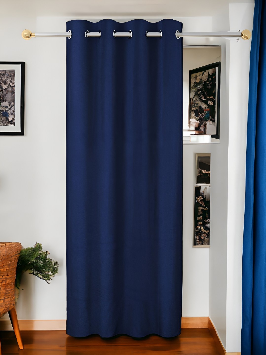 

CASA-NEST Navy Blue Jute Cotton Door Curtain