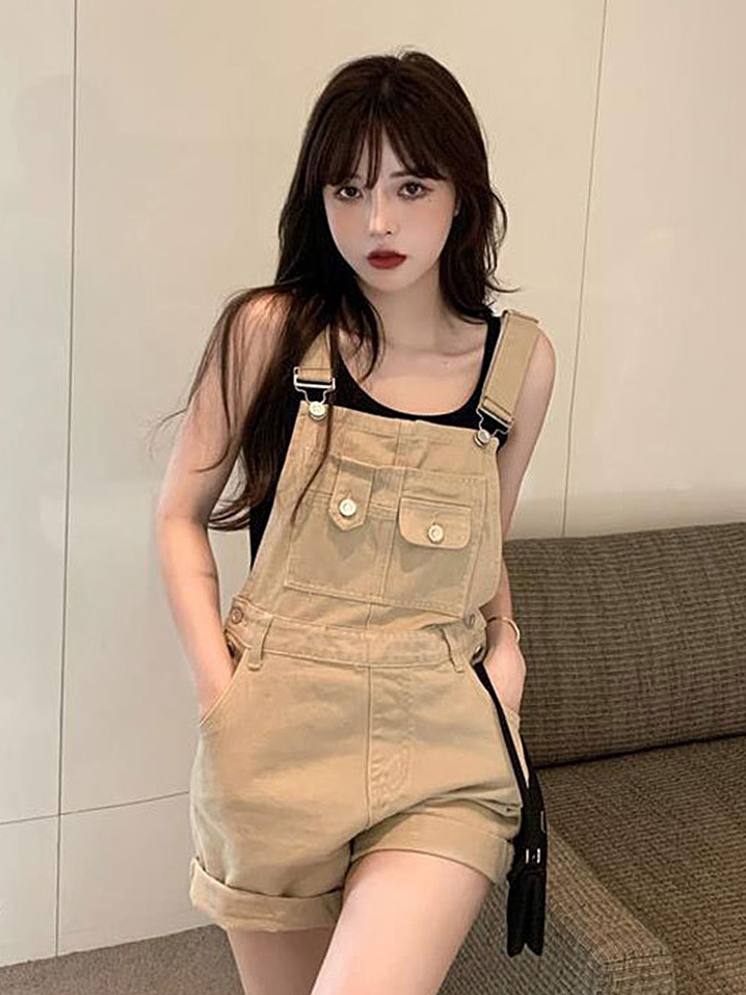 

LULU & SKY Dungaree With Top, Khaki