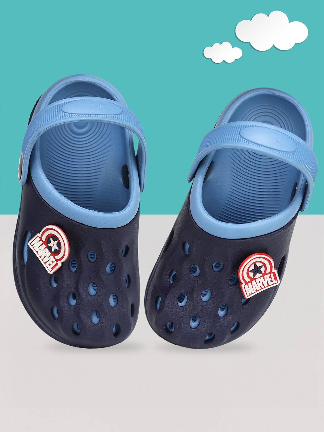 

toothless Boys Marvel Avengers Self Design Rubber Clogs, Navy blue