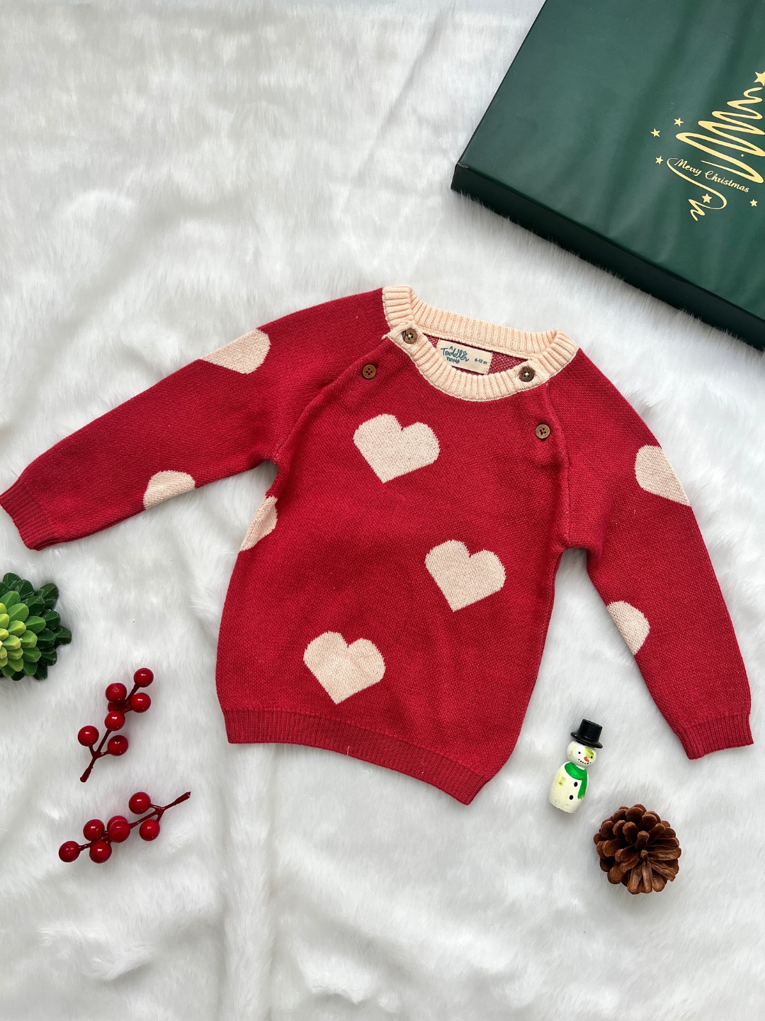 

A Toddler Thing Unisex Kids Pullover Printed Sweater, Red