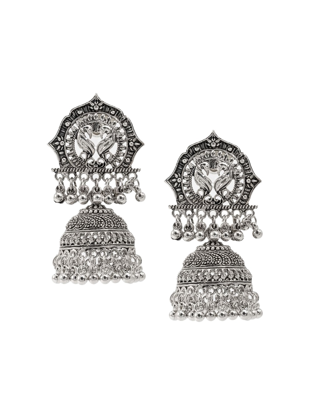 

Shining Jewel - By Shivansh Contemporary Jhumkas Earrings, Silver