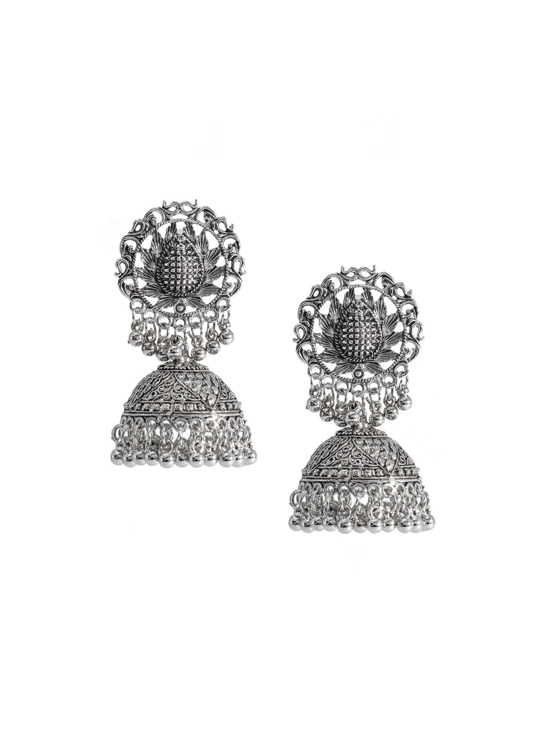 

Shining Jewel - By Shivansh Contemporary Jhumkas Earrings, Silver
