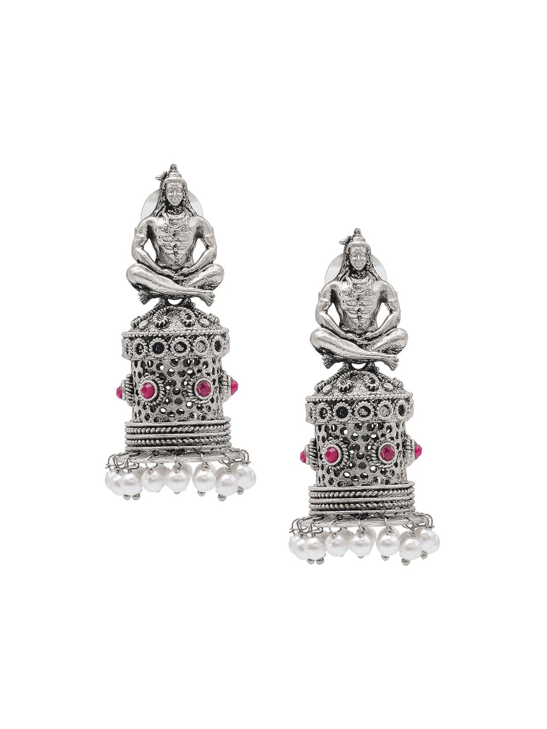 

Shining Jewel - By Shivansh Contemporary Jhumkas Earrings, Silver