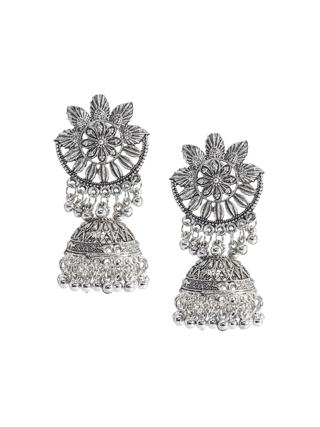 

Shining Jewel - By Shivansh Contemporary Jhumkas Earrings, Silver