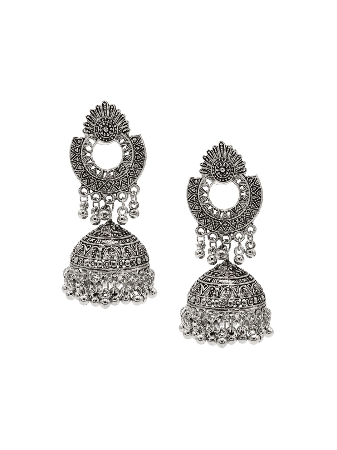 

Shining Jewel - By Shivansh Contemporary Jhumkas Earrings, Silver